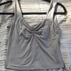 Sleeveless Scoop Neck Tank Top - Light Gray